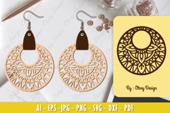 Mandala Earring Lasercut Product Image 1