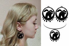Cute cats earrings and pendants, svg template, cutting file Product Image 5