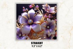 3D Fantasy Flower Tumbler Wrap, 3D Flowers Tumbler Wrap Product Image 3