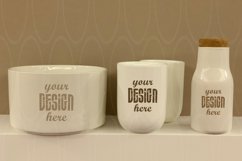 Mockup Two mugs White Bottle Bowl Photo Kitchen tools Product Image 1