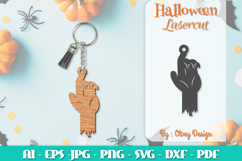 Halloween Keychain Lasercut | Halloween Jewelry Template Product Image 1