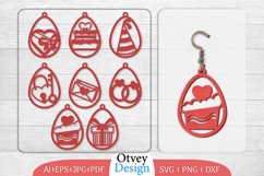 Earrings Valentine Lasercut, Earring Birthday Lasercut Product Image 1