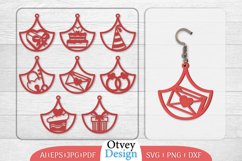 Earrings Valentine Lasercut, Earring Birthday Lasercut Product Image 1