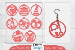 Earrings Valentine Lasercut, Earring Birthday Lasercut Product Image 1