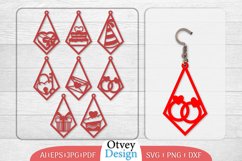 Earrings Valentine Lasercut, Earring Birthday Lasercut Product Image 1