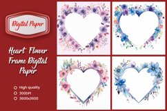 Heart flower frame digital paper Product Image 1