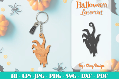 Halloween Keychain Lasercut | Halloween Jewelry Template Product Image 12