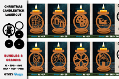 Christmas Candlestick Lasercut BUNDLES Product Image 1