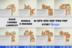 Christmas Door Corner Decoration Lasercut File SVG BUNDLES Product Image 1