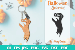 Halloween Keychain Lasercut | Halloween Jewelry Template Product Image 2