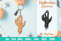 Halloween Keychain Lasercut | Halloween Jewelry Template Product Image 1