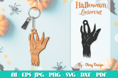 Halloween Keychain Lasercut | Halloween Jewelry Template Product Image 1
