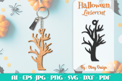 Halloween Keychain Lasercut | Halloween Jewelry Template Product Image 5