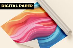 Multi colors waves Digital Paper Product Image 1