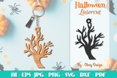 Halloween Keychain Lasercut | Halloween Jewelry Template Product Image 1