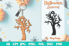Halloween Keychain Lasercut | Halloween Jewelry Template Product Image 1