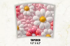 3D Inflated Daisy Flower Tumbler Wrap | 3D Puff Tumbler Product Image 4