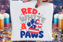 Red White &amp; Paws SVG | Patriotic Dog SVG PNG Product Image 4