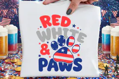 Red White & Paws SVG | Patriotic Dog SVG PNG Product Image 4