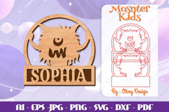 Cute Monster Name Sign Lasercut BUNDLES Product Image 5