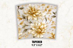 3D White and Gold Floral Tumbler Wrap | 3D Floral Tumbler Product Image 4