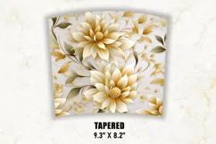 3D White and Gold Floral Tumbler Wrap | 3D Floral Tumbler Product Image 4