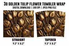 3d Golden Tulip Flower Tumbler | Tooled Tulip Flower Tumbler Product Image 4