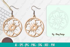 Flowers Earrings Laser Cut Product Image 1