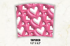 3D Inflated Hearts Tumbler Wrap PNG | 3D Puff Tumbler Wrap Product Image 4