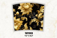 Black and Gold Floral Tumbler | Floral tumbler wrap Product Image 4
