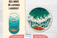 Sea Wave Ocean 3D Layered Lasercut BUNDLES Product Image 5