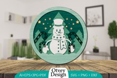 Snowman 3D Round Layered Lasercut Product Image 1