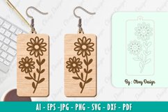 Flowers Earrings Laser Cut Product Image 1