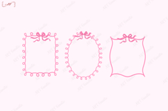 Pink Cute Coquette Frame Bundle Png | Pink Ribbon Border Png Product Image 4