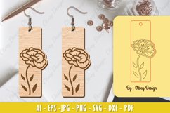 Flowers Earrings Laser Cut Product Image 1