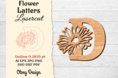 Flower Letters Alphabet Laser Cut File BUNDLES Product Image 5