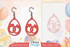 Earrings Valentine Lasercut, Earring Birthday Lasercut Product Image 5