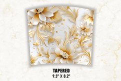 3D White and Gold Floral Tumbler Wrap | 3D Floral Tumbler Product Image 4