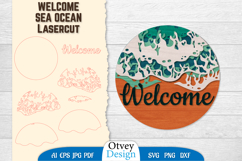 Sea Wave Ocean Welcome Layered Lasercut Product Image 1