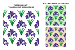 Watercolor Iris Flower Seamless Pattern | Digital Papern Product Image 4