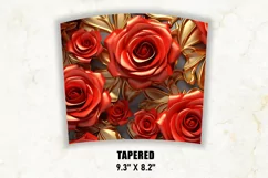3D Red and Gold Rose Tumbler Wrap| 3D Rose Tumbler | 3D Rose Product Image 4