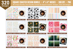 Square Coaster Bundle | Square Coaster Png | Coater Design Product Image 5