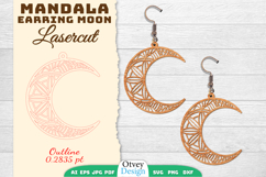 Earring Moon Mandala Lasercut Product Image 1