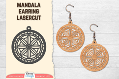 Mandala Earring Lasercut Product Image 1