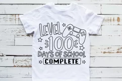 100 days of school coloring shirt SVG, Level 100 complete Product Image 5