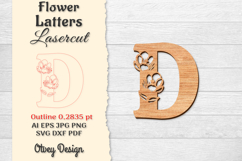 Flower Letters Alphabet Laser Cut File Product Image 1