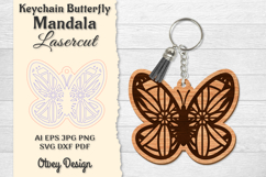 Keychain Butterfly Mandala Lasercut Product Image 1