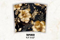 Black and Gold Floral Tumbler | Floral tumbler wrap Product Image 4