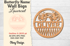 Butterfly Name Wall Art Sign Product Image 1