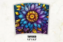 Stained Glass Sunflower Tumbler Wrap | Sunflower Tumbler Product Image 4